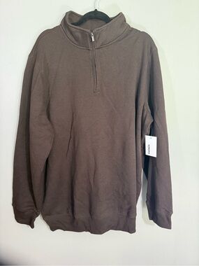 Sonoma Men's Chocolate Brown Half-Zip Pullover Sweater